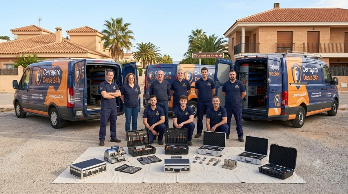 Equipo Cerrajero Denia 24h con furgonetas en Denia